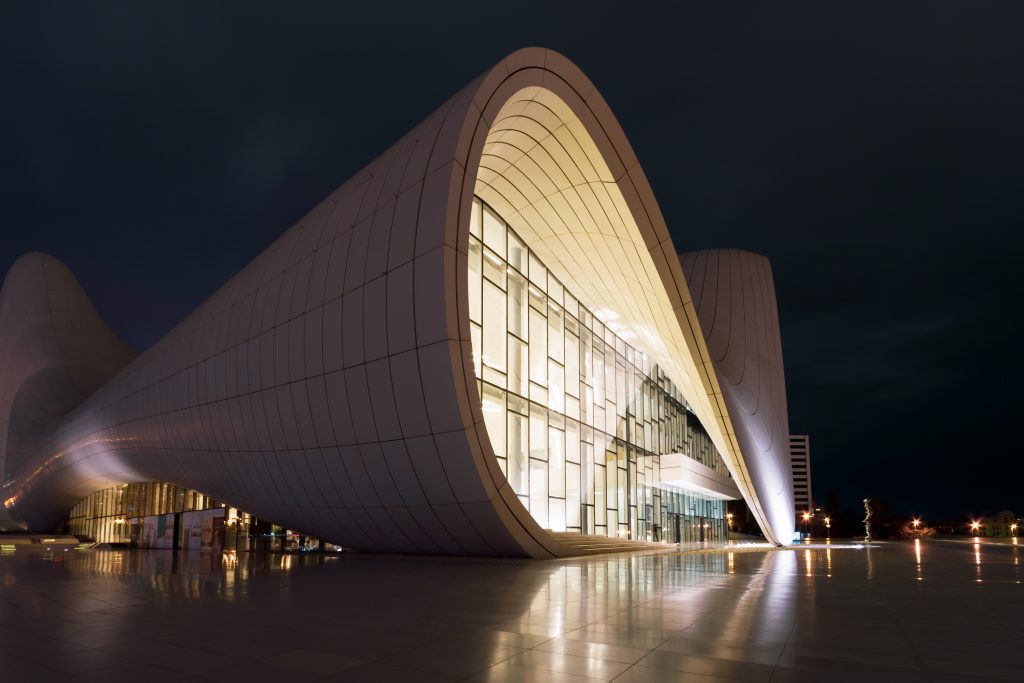 Zaha Hadid Profile Of A Legendary Architect Architect Marketing   Ali Sabbagh Flickr Haydar Aliev Center 1024x683 