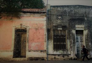 Buildings that are yet to be restored in Merida, Yucatan. 